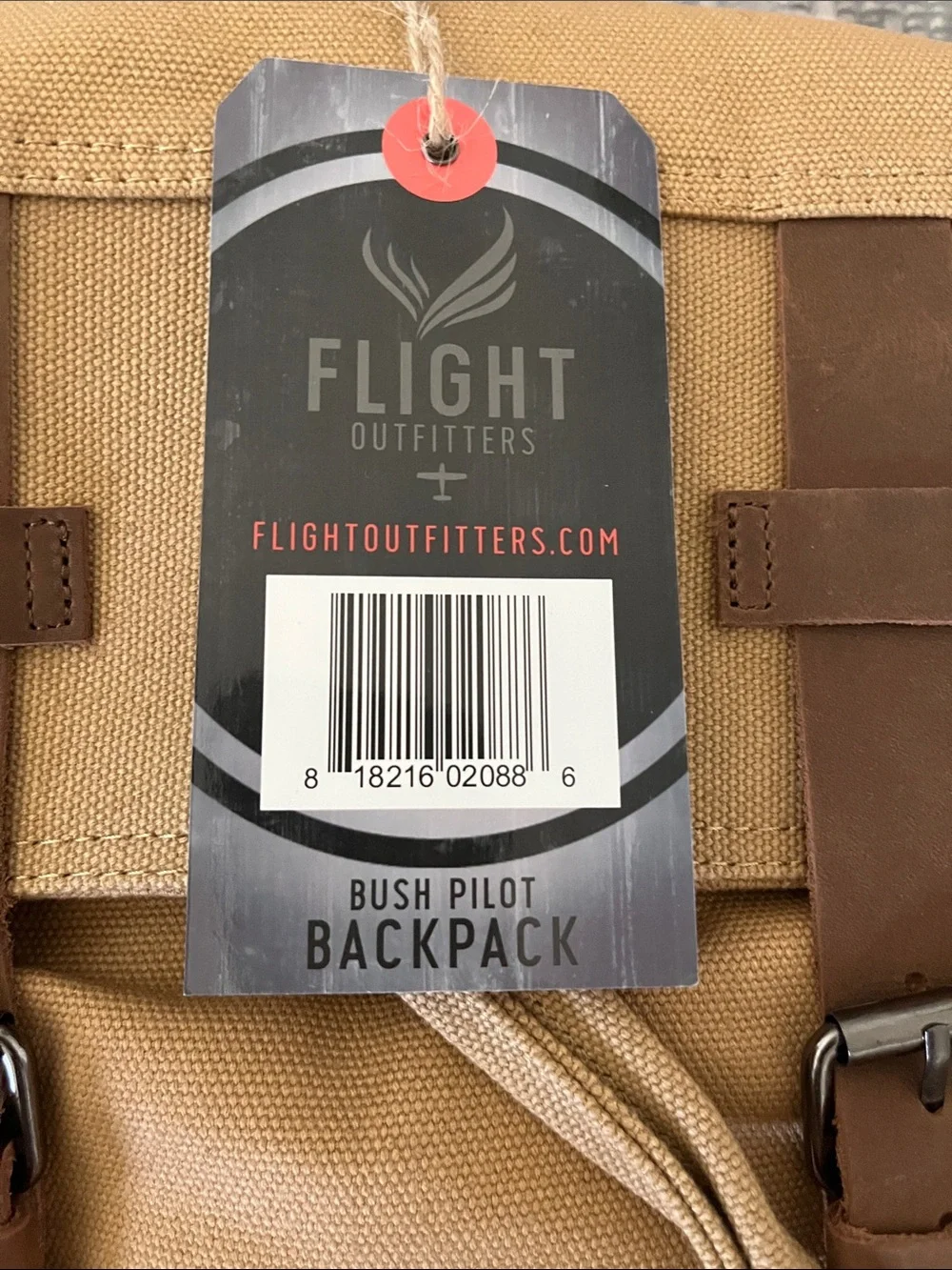 Flight Canvas Tan Backpack with Brown Accents